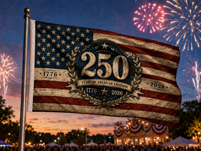 250 Years American Flag Banner — 1776–2026 Patriotic Celebration Flag
